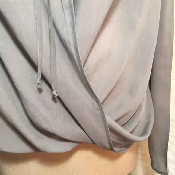 Soft Blue Green Wrap Top - Picture 2 of 8